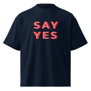 Unisex organic oversized high neck t-shirt