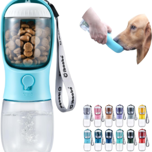Portable 2-in-1 Dog Water Bottle and Food Container.